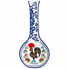 Hand-Painted Portuguese Ceramic Spoon Rest – Rooster Design, 10