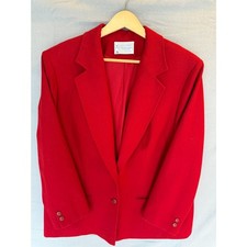 Vintage Pendleton Red Wool Blazer Women’s 100% Virgin Wool Made in USA picture