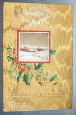 Vintage new year Postcard embossed Fantasy, made in Germany picture