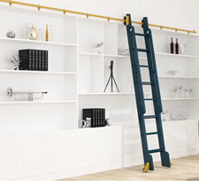 DIYHD Golden Surface Round Tube Sliding Library Hardware(No Ladder) picture