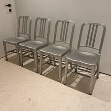 Set of 4 Authentic Emeco Navy Aluminum Chairs picture