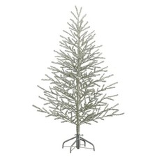 5'Hx40 D Tinsel Christmas Tree on Metal Stand Antique Silver (5') Decor picture