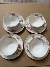 Vintage Haviland & Co Limoges France Floral Lot of 4 Coffee Cups And Saucers Vgc picture
