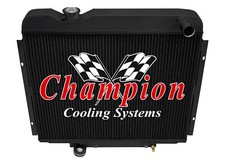 RR Champion 3 Row Black Finish Radiator for 1965 1966 Ford Custom V8 Engine picture