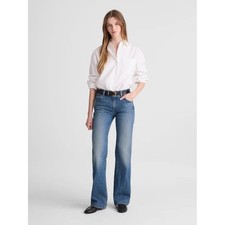 Madewell Relaxed Bootcut Jeans High Rise Distressed Hem NY003 Blue 28 NWT picture