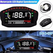 Universal Motorcycle LCD Digital Speedometer Odometer Tachometer KM/H MPH Gauge picture
