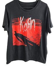Korn Metal Band T-Shirt Mens Size Large Red Black Shadow Man Rock Tee picture