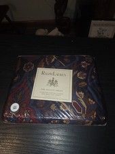 Vintage Ralph Lauren Brentford Jewel Tone Sateen The Estate Flat Sheet King Size picture