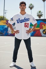 NEW Nipsey Hustle Crenshaw Victory White Classics Baseball Jersey Mens Size Sml picture