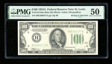 DBR 1934-A $100 FRN St. Louis Mule Fr. 2153-Hm PMG AU-50 Serial H01300377A picture