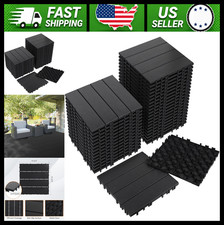 Neoaider 36 Pack Plastic Interlocking Deck Tiles 12 x 12 Dark Grey picture