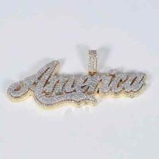 5.30Ct Round Cut Moissanite Men's Custom Letter Pendant 14K Two-Tone Gold Plated picture