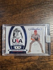 2022 Flawless Baseball Freddie Freeman Sapphire /3 Bookend 3/3 SSP Team USA picture