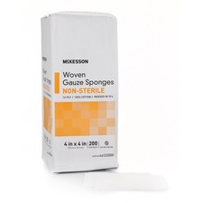 McKesson Woven Gauze Sponges Non-Sterile 12-Ply Cotton 4 in x 4 in 200 Ct picture