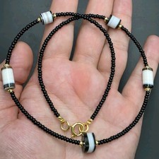 Old Antique Agate Yemeni Banded Agate Beads Necklace  picture