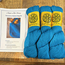 3 Skeins Classic Elite Yarns Provence Color 2667 Turquoise Blue & Bag Pattern picture