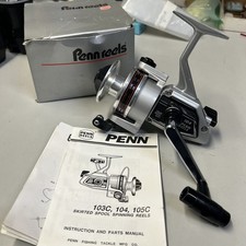 Vintage Penn 104 Skirted Spool Spinning Reel W Box/Papers Right/Left picture