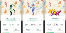 Pokémon Shiny Meowscarada Skeledirge Quaquaval Celebration 2026 Background picture