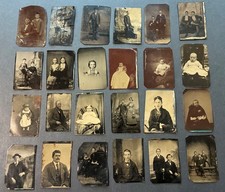 Collection of 24 ANTIQUE 19th CENTURY TINTYPE PHOTOS  ~ Interesting Examples picture