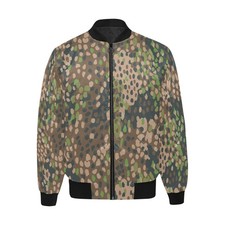 German WWII PeaDot44 Erbsenmuster Washed Camouflage Men's Quilted Bomber Jacket picture