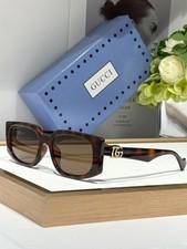 Gucci GG1534S Tortoise Oversized Square Sunglasses Brown Lens 55-18-145 picture