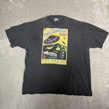 Vintage 90s Marin County Fair UFO Alien Graphic T Shirt XL Hanes Faded Black picture