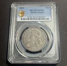 1832 Capped Bust Half Dollar, Small Letters — PCGS XF40  picture