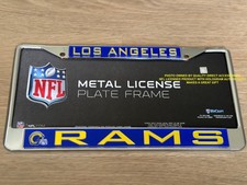 LA Los Angeles Rams RETRO Frame Chrome License Plate Metal NFL CAR SUV Tag Cover picture