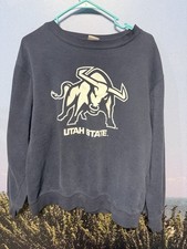 VINTAGE NCAA UTAH STATE AGGIES 1990S SWEATSHIRT Double Sided Large picture