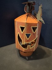 Metal Jack-O-Lantern Pumpkin Lantern Tea Light Holder Halloween Decor Rustic picture