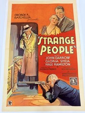 1933 Strange People Original 27x41” Movie Poster John Darrow Gloria Shea Linen picture