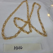 MONET Gold Tone Linked Figaro Chain Link Long Necklace Vintage VTG Retro picture