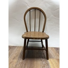 Antique Child’s Bow Back Windsor Chair Brown 1930’s Primitive picture