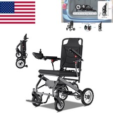 Lightweight Foldable Electric Wheelchair Portable Travel Mobility Powerchair New picture