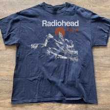 Radiohead Kid A Albums Tour short sleeve Rare Navy T shirt Men Women picture