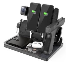 BarvA 2 Phone Docking Station | Patented Adaptive Wood Gun Rack  - Black picture