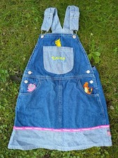 REAL Authentic Y2K Pokemon Kids sz 7/8 Jean Overall Skirt picture