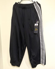 Needles Black Track Pants White Side Stripe Butterfly Men's S Drawstring picture