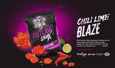 OUTLAW SNAX CHILI LIME BLAZE / SPACE PUFFS / SPICY RANCH / CRAZY QUESO 3oz 18ct picture