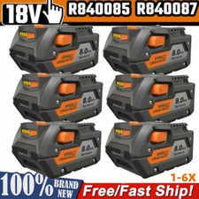 1~6pcs For Ridgid R840087 8.0Ah Lithium Battery Rigid 18V R840085 Power Tool US picture