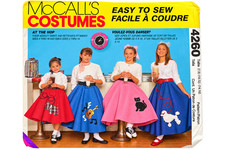 Vintage McCalls 7253 Girls Poodle Skirt Sewing Pattern Sz Large Cut 50s Sock Hop picture