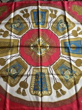 Vintage Hermes Pure Silk Poste Et Cavalarie 34x35 picture