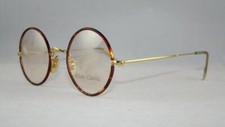 VINTAGE ROUND HILTON CLASSIC Eyeglasses Tortoise & Gold Glasses Frames 49-20-140 picture