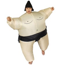 Inflatable Sumo Costume Black Adult Blow Up Funny Halloween Cosplay Party Outfit picture