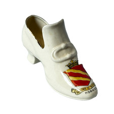 ANTIQUE MINI Crested China HORNSEA ENGLAND UK  CRESTED-WARE SHOE TRINKET picture