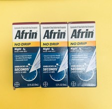 3x Afrin No Drip Night Nasal Mist 0.5oz Each Exp 09/26 picture