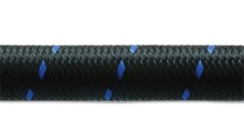 Vibrant Fits -4 AN Two-Tone Black/Blue Nylon Braided Flex Hose (5 Foot Roll) - picture