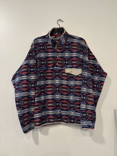 Patagonia Men’s Synchilla T Snap Coast Highway Multi Big: Sumac Red Aztec Size M picture