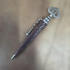 Jean-Pierre Lépine Ballpoint Pen Key Motif Dark Wood France Used picture