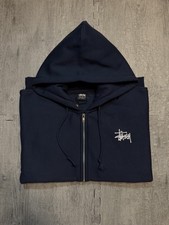 Size X-Large - Stussy Basic Zip Up Hoodie Navy, 100% Authentic, New with Tags picture